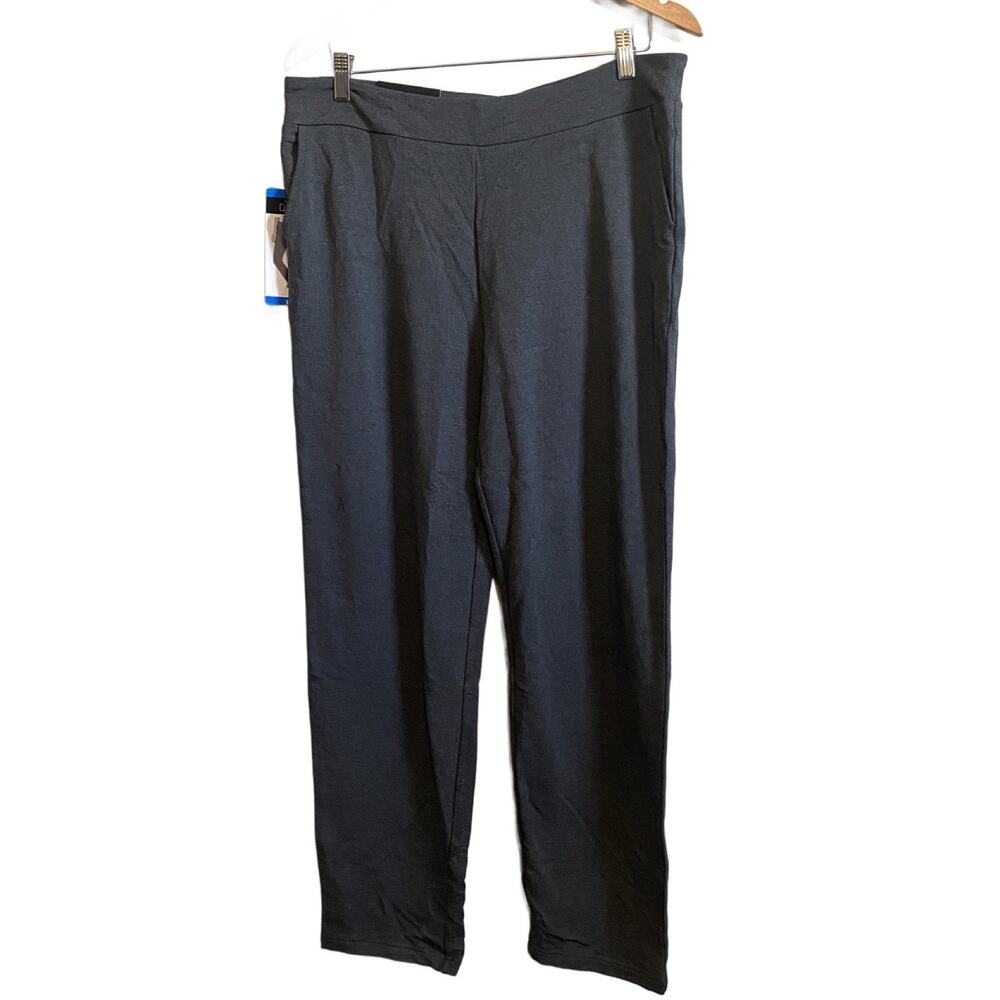 Dalia Charcoal Gray Pull-On Relaxed Fit Pants Large NWT Straight Leg 30" Inseam